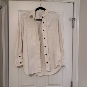 J. Crew Corduroy White/Cream oversized button down